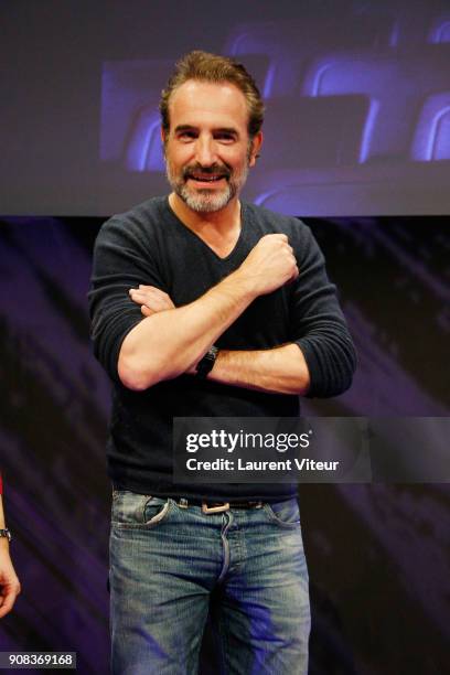 Actor Jean Dujardin attends Closing Ceremony during the 21st Alpe D'Huez Comedy Film Festival on January 20, 2018 in Alpe d'Huez, France.