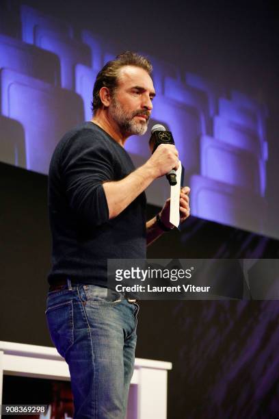 Actor Jean Dujardin attends Closing Ceremony during the 21st Alpe D'Huez Comedy Film Festival on January 20, 2018 in Alpe d'Huez, France.