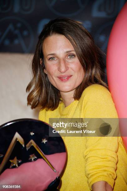 Actress Camille Cottin Receives Best Actress Award for "Larguees" during the 21st Alpe D'Huez Comedy Film Festival on January 20, 2018 in Alpe...