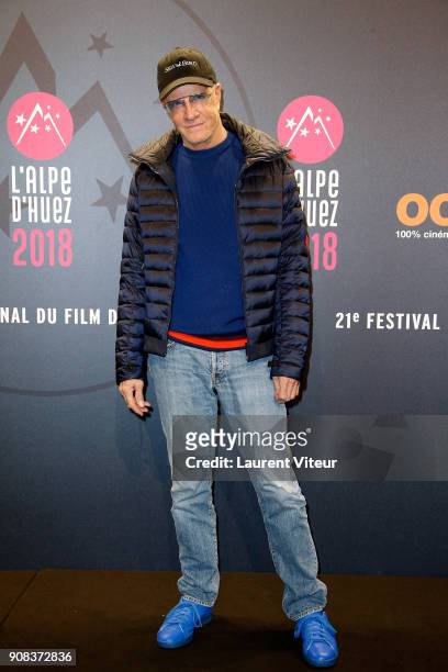 Actor Christophe Lambert attends the 21st Alpe D'Huez Comedy Film Festival on January 20, 2018 in Alpe d'Huez, France.