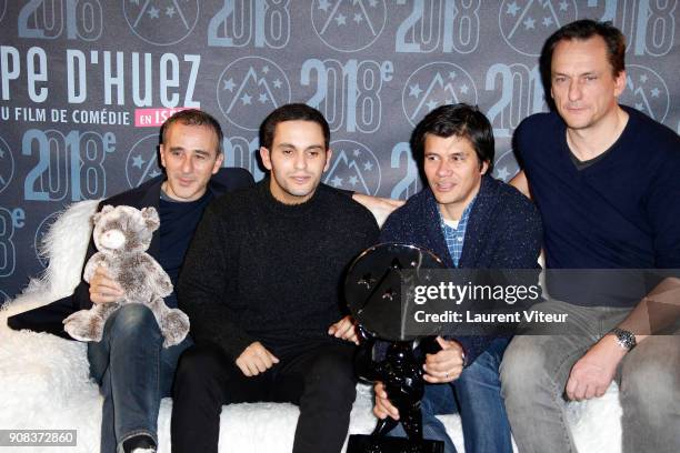 Actors Elie Semoun, Malik Bentalha, Directors Philippe Michelin and Julien Herve Receive Special Jury Prize for "Le Doudou" during the 21st Alpe...