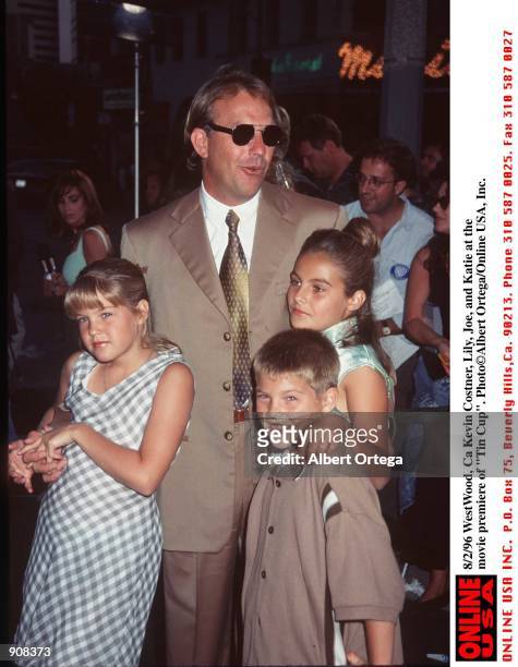 WestWood, Ca Kevin Costner, Lily, Joe, Katie at the movie premiere of "Tin Cup"