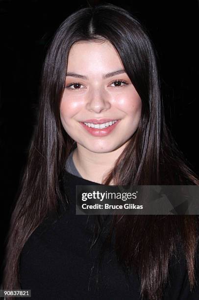 Miranda Cosgrove backstage at "Billy Elliot The Musical" on Broadway at the Imperial Theatre on September 15, 2009 in New York City.