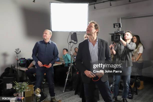 Director Wash Westmoreland and actors Keira Knightley and Dominic West from 'Colette' attend The Hollywood Reporter 2018 Sundance Studio At Sky...