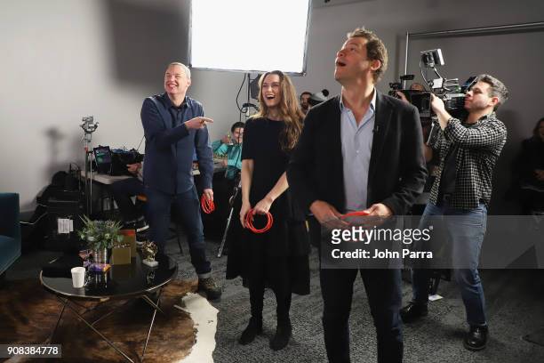 Director Wash Westmoreland and actors Keira Knightley and Dominic West from 'Colette' attend The Hollywood Reporter 2018 Sundance Studio At Sky...