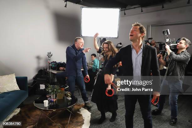 Director Wash Westmoreland and actors Keira Knightley and Dominic West from 'Colette' attend The Hollywood Reporter 2018 Sundance Studio At Sky...