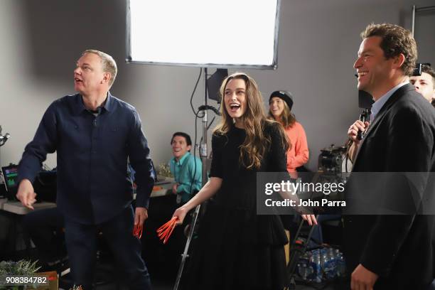 Director Wash Westmoreland and actors Keira Knightley and Dominic West from 'Colette' attend The Hollywood Reporter 2018 Sundance Studio At Sky...