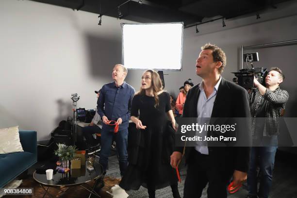 Director Wash Westmoreland and actors Keira Knightley and Dominic West from 'Colette' attend The Hollywood Reporter 2018 Sundance Studio At Sky...