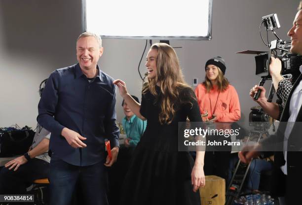 Director Wash Westmoreland and actors Keira Knightley and Dominic West from 'Colette' attend The Hollywood Reporter 2018 Sundance Studio At Sky...