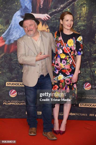 Karoline Herfurth and Axel Prahl attends the 'Die kleine Hexe' Premiere at Mathaeser Filmpalast on January 21, 2018 in Munich, Germany.