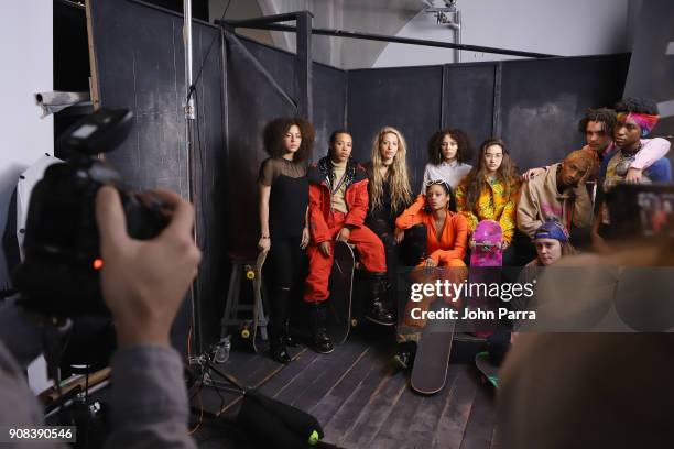 Director Crystal Moselle, actors Jaden Smith and Rachelle Vinberg and crew for 'Skate Kitchen' attend The Hollywood Reporter 2018 Sundance Studio At...