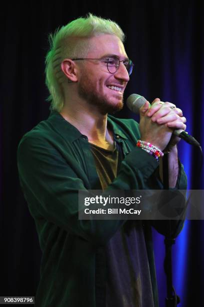 Nicholas Petricca of Walk The Moon performs at Radio 104.5 Performance Theater January 21, 2018 in Bala Cynwyd, Pennsylvania.