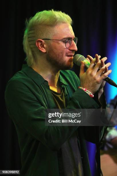 Nicholas Petricca of Walk The Moon performs at Radio 104.5 Performance Theater January 21, 2018 in Bala Cynwyd, Pennsylvania.