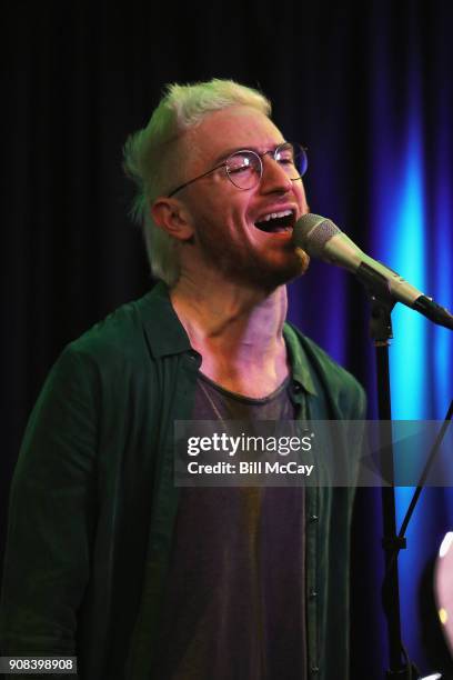 Nicholas Petricca of Walk The Moon performs at Radio 104.5 Performance Theater January 21, 2018 in Bala Cynwyd, Pennsylvania.