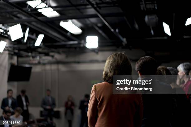 House Minority Leader Nancy Pelosi, a Democrat from California, center, listens during a news conference with other House Democratic women on Capitol...