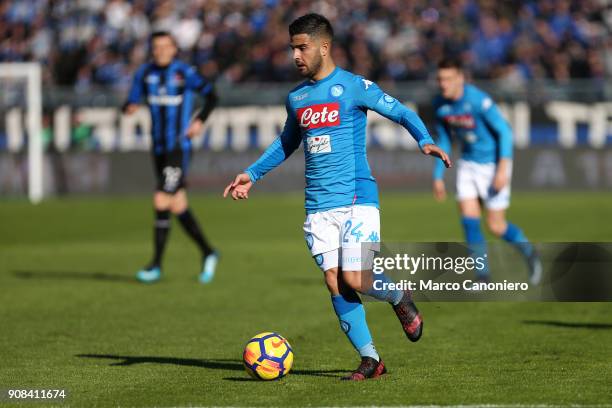 Lorenzo Insigne of Ssc Napoli in action during the Serie A football match between Atalanta Bergamasca Calcio and Ssc Napoli. Ssc Napoli wins 1-0 over...