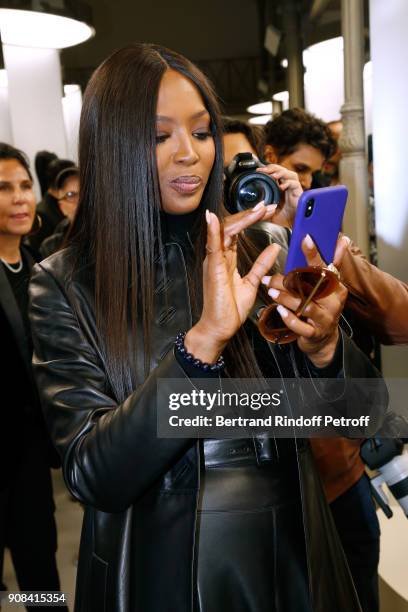 Model Naomi Campbell attend the "Azzedine Alaia : Je Suis Couturier" Exhibition as part of Paris Fashion Week. Held at "Azzedine Alaia Gallery" on...