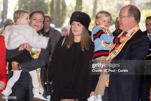 Princess Stephanie of Monaco, Princess Gabriella of Monaco, Camille Gottlieb, Prince Jacques of Monaco and Prince Albert II of Monaco attend the 42nd...