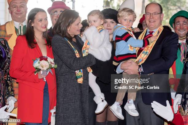 Pauline Ducruet, Princess Stephanie of Monaco, Princess Gabriella of Monaco, Camille Gottlieb, Prince Jacques of Monaco and Prince Albert II of...