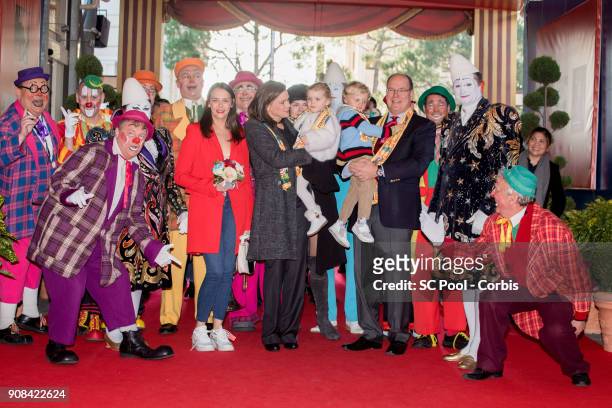 Pauline Ducruet, Princess Stephanie of Monaco, Princess Gabriella of Monaco, Camille Gottlieb, Prince Jacques of Monaco and Prince Albert II of...