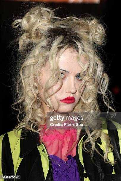 Charlotte Free attends the Kenzo Menswear Fall/Winter 2018-2019 show as part of Paris Fashion Week on January 21, 2018 in Paris, France.