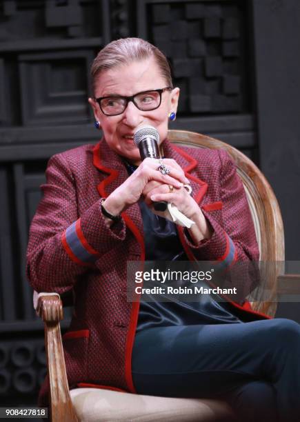 Associate Justice of the Supreme Court of the United States Ruth Bader Ginsburg attends the Cinema Cafe with Justice Ruth Bader Ginsburg and Nina...