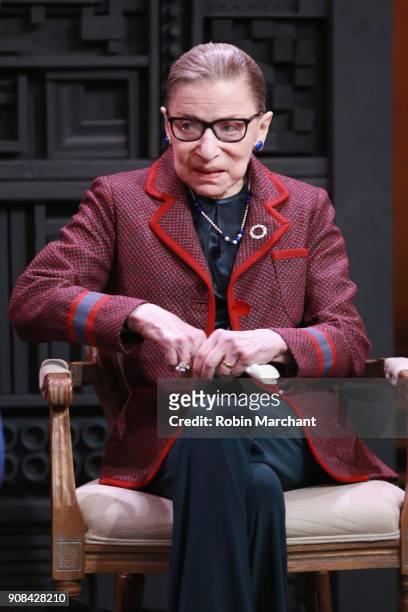 Associate Justice of the Supreme Court of the United States Ruth Bader Ginsburg speaks during the Cinema Cafe with Justice Ruth Bader Ginsburg and...