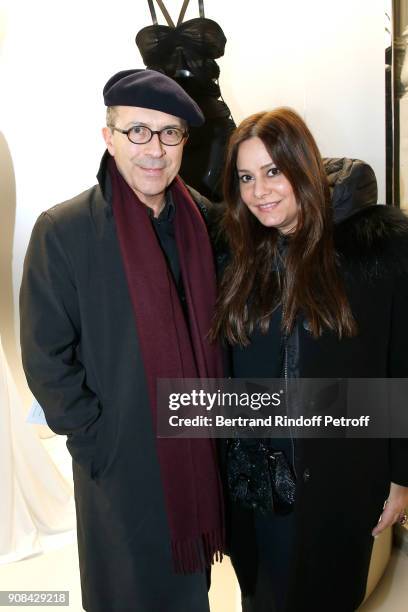 Of Sonia Rykiel, Jean-Marc Loubier and his wife Hedieh attend the "Azzedine Alaia : Je Suis Couturier" Exhibition as part of Paris Fashion Week. Held...