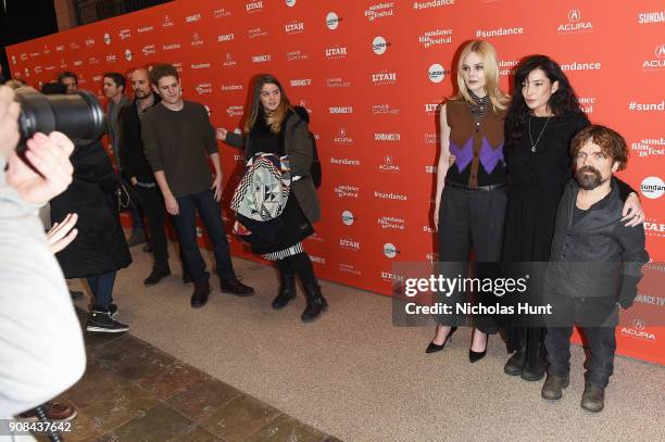 Actor Elle Fanning, director Reed Morano and actor Peter Dinklage attend the "I Think We're Alone Now" Premiere during the 2018 Sundance Film...