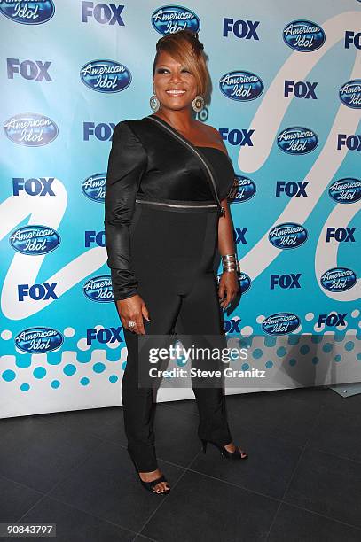 Queen Latifah poses in the press room during the American Idol Season 8 Grand Finale held at Nokia Theatre L.A. Live on May 20, 2009 in Los Angeles,...