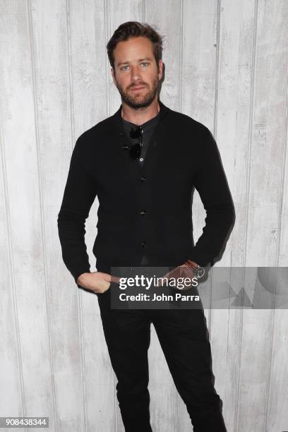 Actor Armie Hammer from 'Sorry To Bother You' attends The Hollywood Reporter 2018 Sundance Studio At Sky Strada, Park City during the 2018 Sundance...
