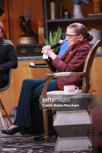 Associate Justice of the Supreme Court of the United States Ruth Bader Ginsburg speaks during the Cinema Cafe with Justice Ruth Bader Ginsburg and...