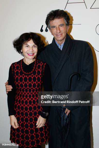 Jack lang and his wife Monique attend the "Azzedine Alaia : Je Suis Couturier" Exhibition as part of Paris Fashion Week. Held at "Azzedine Alaia...
