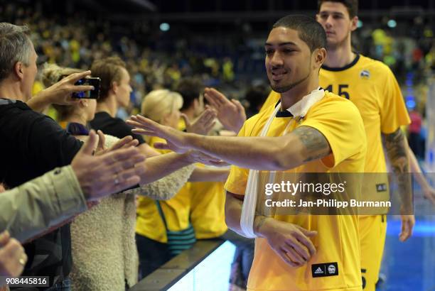 Peyton Siva of Alba Berlin after the game between Alba Berlin and MHP Riesen Ludwigsburg on January 21, 2018 in Berlin, Germany.