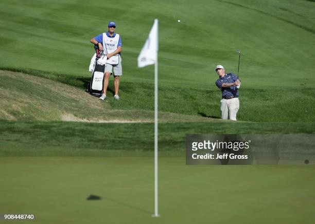 Martin Piller plays his shot on the eighth hole during the final round of the CareerBuilder Challenge at the TPC Stadium Course at PGA West on...