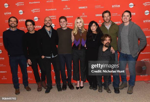 Guest, producers Fernando Loureiro and Fred Berger, screenwriter Mike Makowsky, Elle Fanning, director Reed Morano, actor Peter Dinklage, guest and...