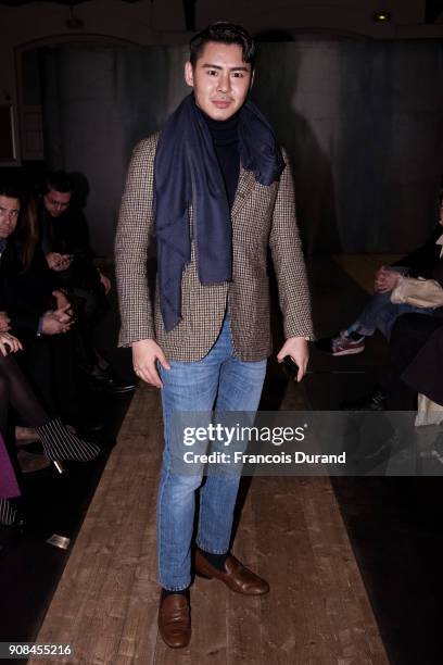 Alston Chao Chong attends the Dunhill London Menswear Fall/Winter 2018-2019 show as part of Paris Fashion Week on January 21, 2018 in Paris, France.