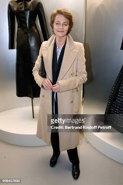 Actress Charlotte Rampling attends the "Azzedine Alaia : Je Suis Couturier" Exhibition as part of Paris Fashion Week. Held at "Azzedine Alaia...