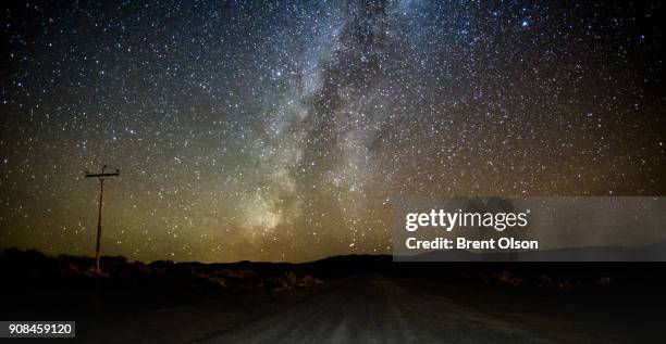 milky way over the desert - milk stream stock pictures, royalty-free photos & images