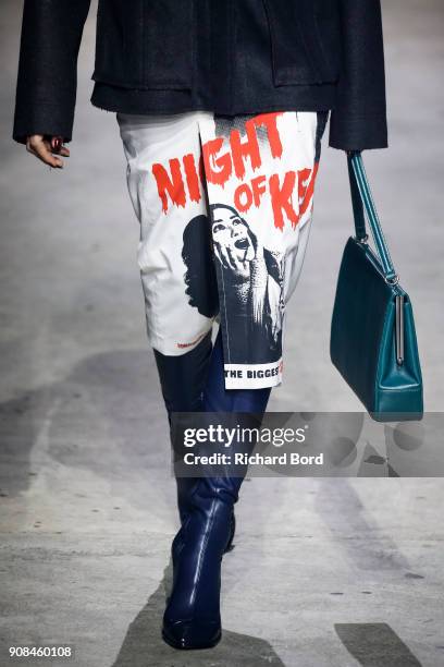 Model walks the runway during the Kenzo Menswear Fall/Winter 2018-2019 show as part of Paris Fashion Week on January 21, 2018 in Paris, France.