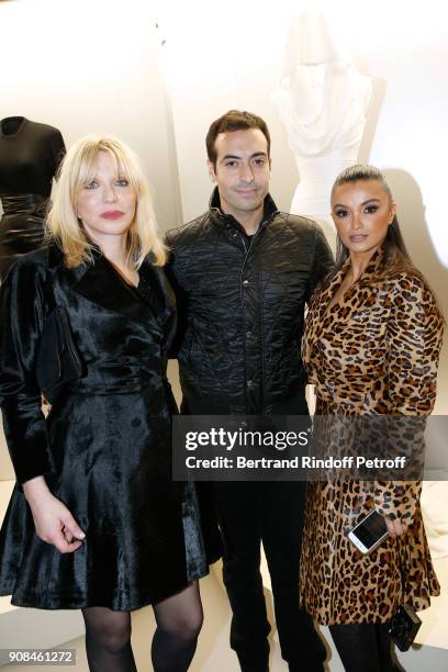 Courtney Love, Mohammed Al Turki and Fajer Fahad attend the "Azzedine Alaia : Je Suis Couturier" Exhibition as part of Paris Fashion Week. Held at...