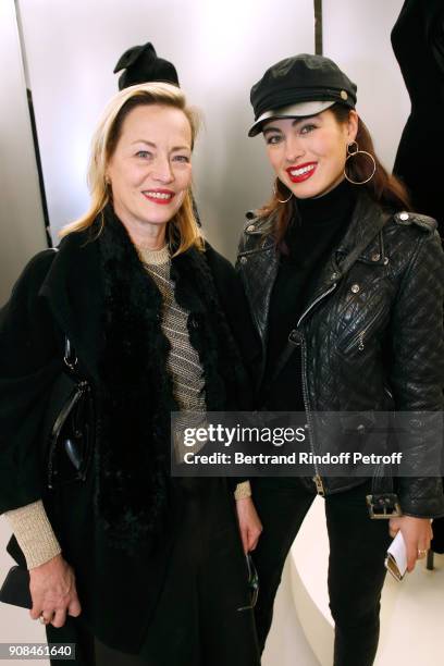 Gabrielle Lazure and her daughter Emma Canot attend the "Azzedine Alaia : Je Suis Couturier" Exhibition as part of Paris Fashion Week. Held at...