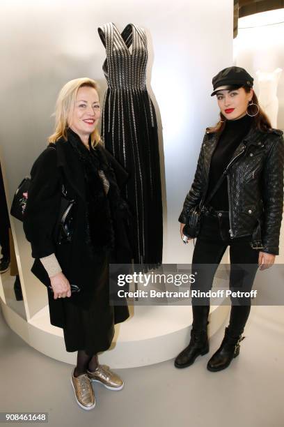 Gabrielle Lazure and her daughter Emma Canot attend the "Azzedine Alaia : Je Suis Couturier" Exhibition as part of Paris Fashion Week. Held at...