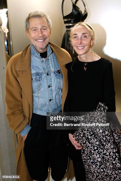 Jean-Paul Goude and Carla Sozzani attend the "Azzedine Alaia : Je Suis Couturier" Exhibition as part of Paris Fashion Week. Held at "Azzedine Alaia...