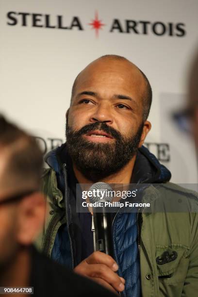 Jeffrey Wright and the cast of Monster participated in a live Q&A hosted by Stella Artois and Deadline.com at Cafe Artois during the Sundance Film...