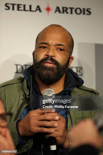 Jeffrey Wright and the cast of Monster participated in a live Q&A hosted by Stella Artois and Deadline.com at Cafe Artois during the Sundance Film...