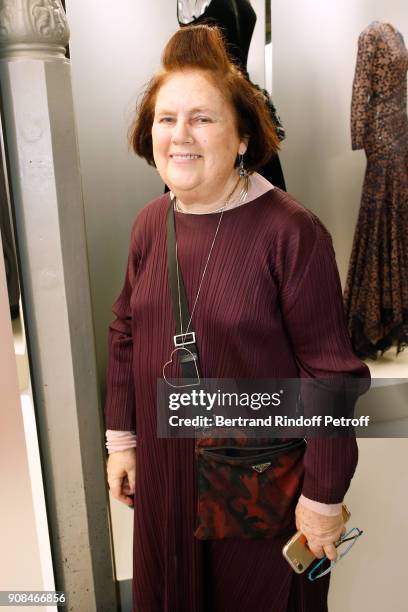 Journalist Suzy Menkes attends the "Azzedine Alaia : Je Suis Couturier" Exhibition as part of Paris Fashion Week. Held at "Azzedine Alaia Gallery" on...