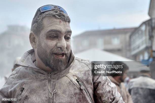 People takes part in the 'Sunday Fareleiro', on January 21, 2018 on Xinzo de Limia , Spain. This is the first day of carnaval in the village of Xinzo...