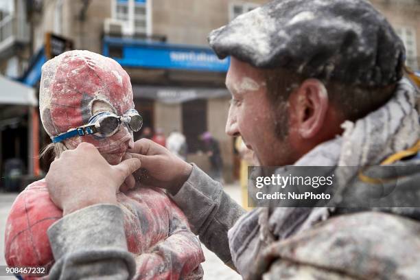 People takes part in the 'Sunday Fareleiro', on January 21, 2018 on Xinzo de Limia , Spain. This is the first day of carnaval in the village of Xinzo...