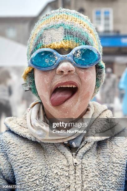 People takes part in the 'Sunday Fareleiro', on January 21, 2018 on Xinzo de Limia , Spain. This is the first day of carnaval in the village of Xinzo...